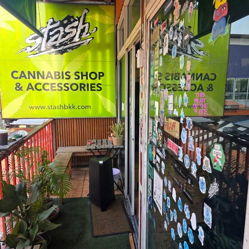 Stash BKK On Nut cannabis dispensary Bangkok — weed shop exterior on Sukhumvit 50